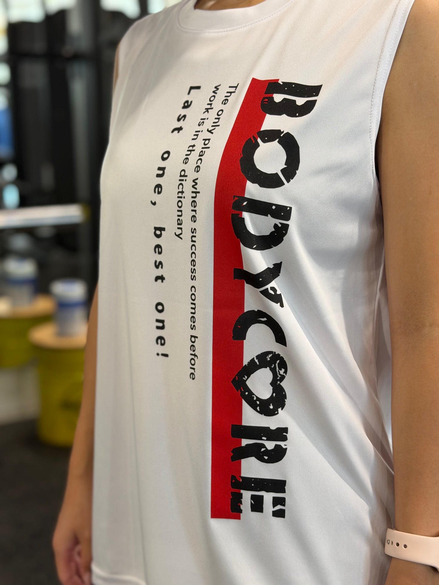 ドライスムーススリーブレスTシャツ 赤ラインBODYCORE