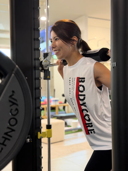 ドライスムーススリーブレスTシャツ 赤ラインBODYCORE